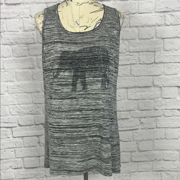 Edista Tops - Charcoal Elephant Graphic Women's Tank Top